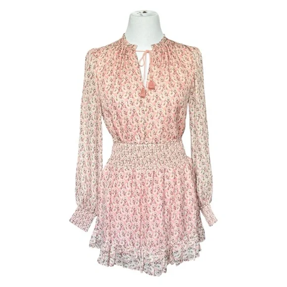 INTERMIX Floral Silk Pink Ruffled Tie Front Skirt Set Women’s Petite - Picture 10 of 10